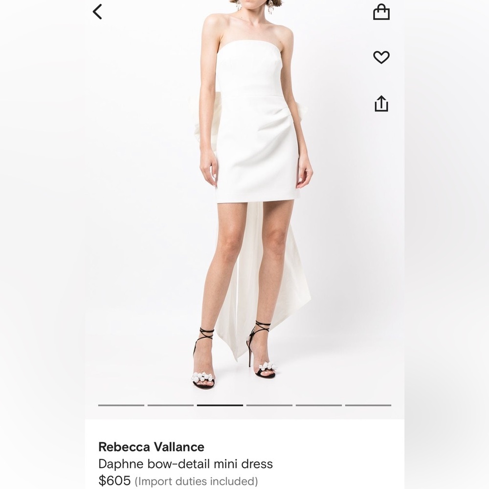 Rebecca Vallance White Strapless Dress